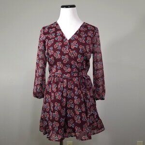 New Band Of Gypsies S Romper Floral Boho Chic Faux Wrap Shorts Jumpsuit Chiffon